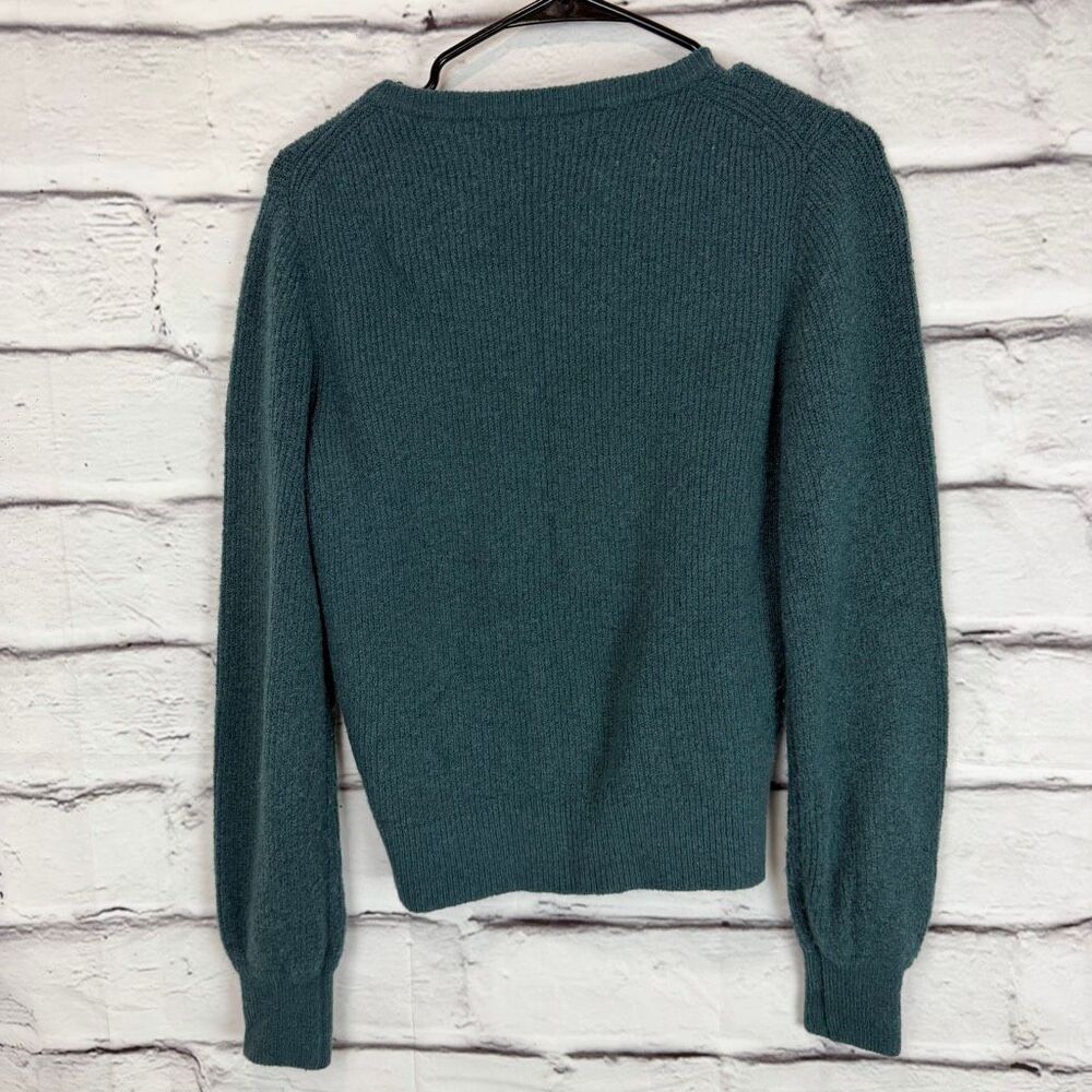 J.Crew Merino Wool Blend Cardigan XS Teal Green Button Front Sweater - Picture 4 of 5